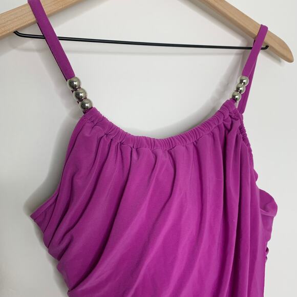 Magic Suit by Miraclesuit Swimsuit One Piece Swimwear Orchid Womens Size 12 New - Picture 9 of 15